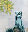 [Fountain] - chicago art institute, statue, fountain, tree